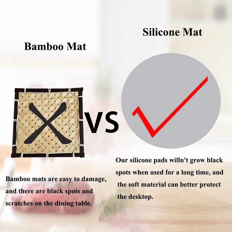 QTECLOR Multi-Purpose Silicone Original Microwave Mat | BPA Free, Food Grade Safe, Heat Resistant to 475Â°F, Dishwasher Safe - Splatter Guard, Hot Pad, Pot Holder, Minimize Mess,12 Inch, 2PCS (red) (Red) - Image 3